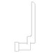 Outline of a rectangular object with a curved top on a white background